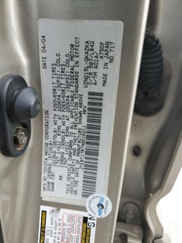 2004 Toyota 4Runner Limited VIN: JTEBT17R748016211 Lot: 61938264