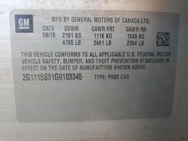 2016 CHEVROLET IMPALA - 2G1115S31G9103345