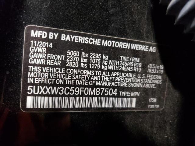 2015 BMW X4 XDRIVE2 - 5UXXW3C59F0M87504