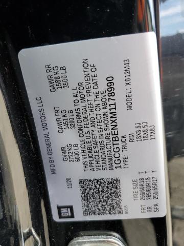 2021 Chevrolet Colorado VIN: 1GCGTBENXM1178990 Lot: 60849194