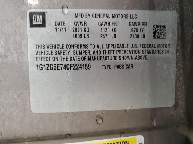 2012 Chevrolet Malibu Ltz VIN: 1G1ZG5E74CF224159 Lot: 61547904