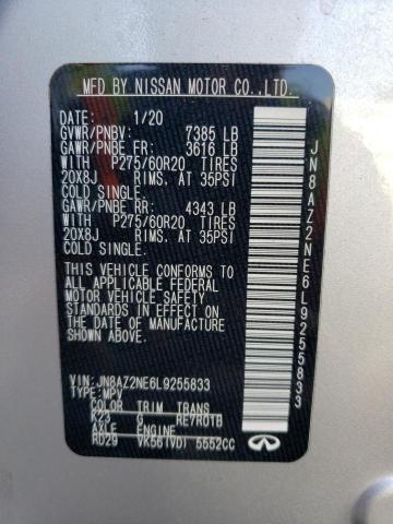 VIN JN8AZ2NE6L9255833 2020 Infiniti QX80, Luxe no.14