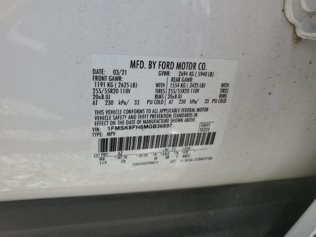 2021 Ford Explorer Limited VIN: 1FMSK8FH6MGB36897 Lot: 62610154