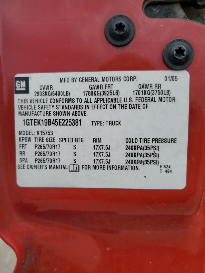 1GTEK19B45E225381 2005 GMC New Sierra K1500