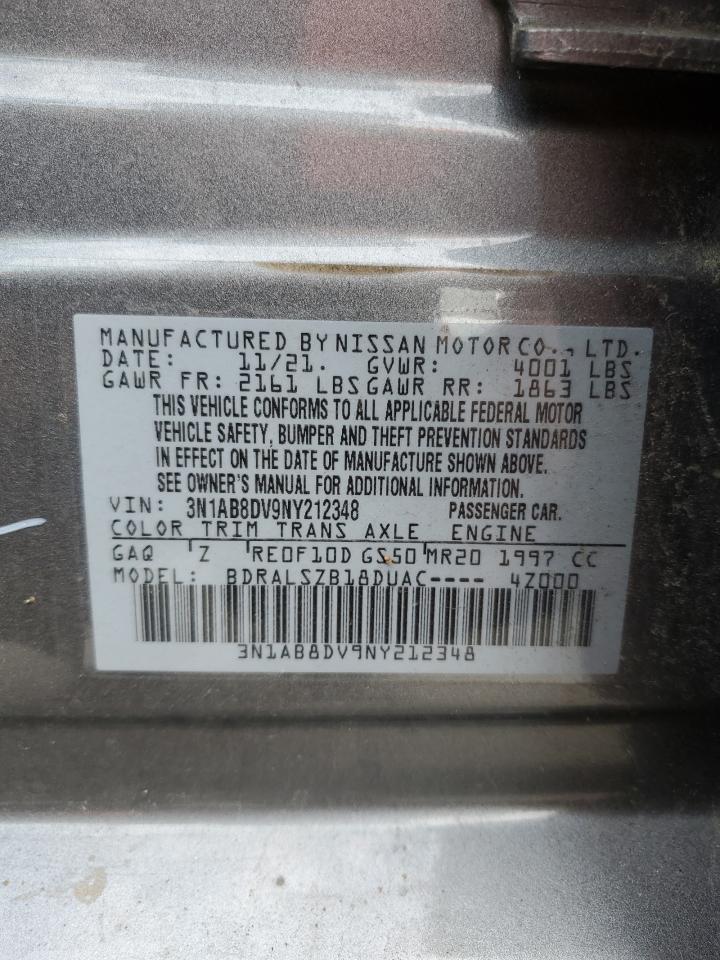3N1AB8DV9NY212348 2022 Nissan Sentra Sr
