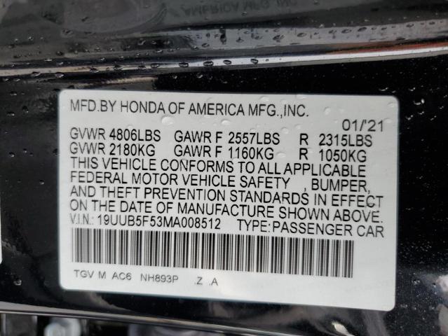 2021 ACURA TLX TECH A - 19UUB5F53MA008512