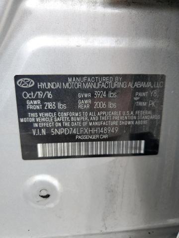 2017 HYUNDAI ELANTRA SE - 5NPD74LFXHH148949