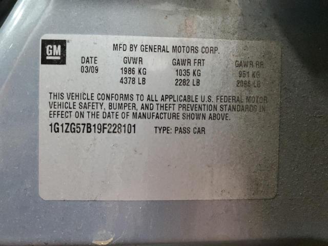2009 Chevrolet Malibu Ls VIN: 1G1ZG57B19F228101 Lot: 62128704