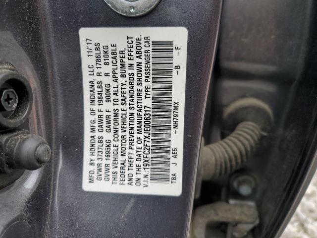 2018 HONDA CIVIC EX - 19XFC2F7XJE006317