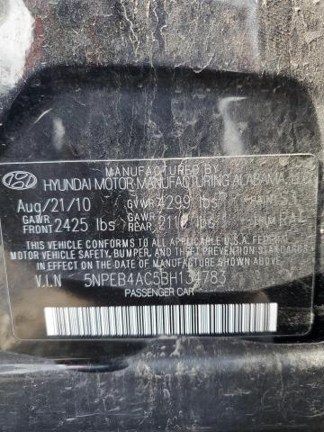 2011 Hyundai Sonata Gls VIN: 5NPEB4AC5BH134783 Lot: 61865464