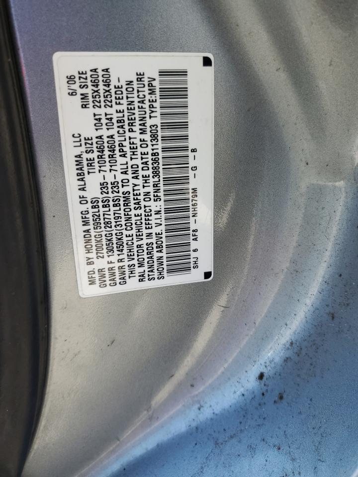 5FNRL38836B113803 2006 Honda Odyssey Touring