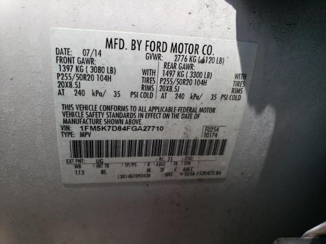 2015 Ford Explorer Xlt VIN: 1FM5K7D84FGA27710 Lot: 61744954