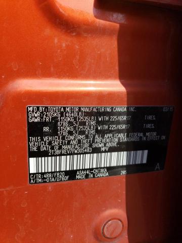 2015 Toyota Rav4 Le VIN: 2T3BFREV7FW305483 Lot: 62721524