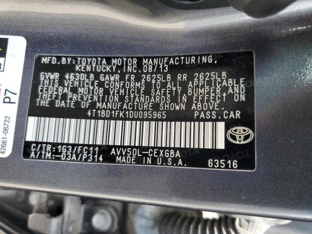 VIN 4T1BD1FK1DU095965 2013 Toyota Camry, Hybrid no.12