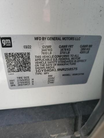 2022 CADILLAC ESCALADE S - 1GYS4GKL9NR258575