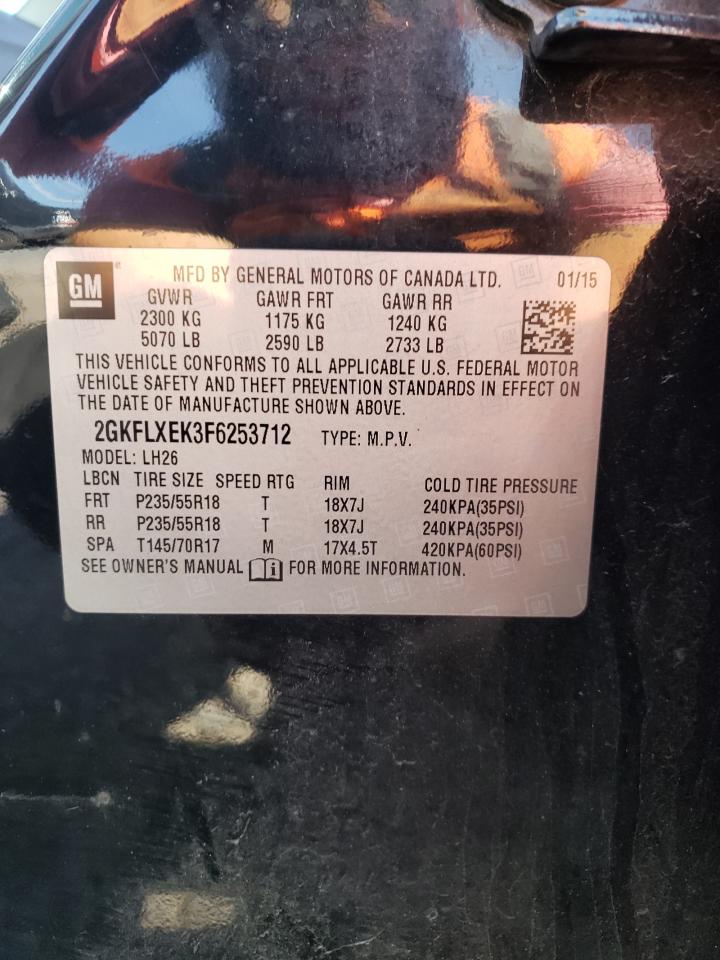 2GKFLXEK3F6253712 2015 GMC Terrain Slt