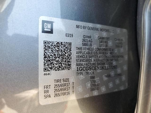 2019 CHEVROLET COLORADO L 1GCGSCEN1K1277297  64269164