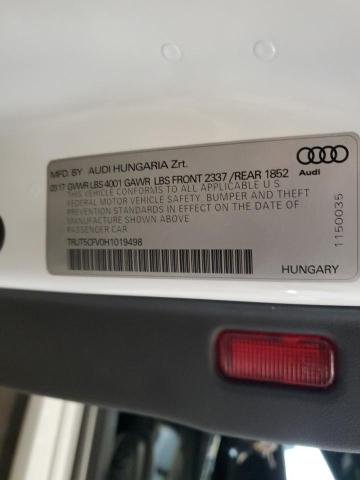 2017 AUDI TT TRUT5CFV0H1019498