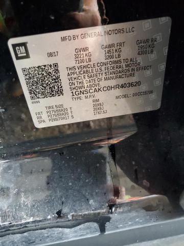 2017 Chevrolet Tahoe C1500 Ls VIN: 1GNSCAKC0HR403620 Lot: 62193674