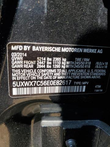 VIN 5UXWX7C56E0E82617 2014 BMW X3, Xdrive35I no.13