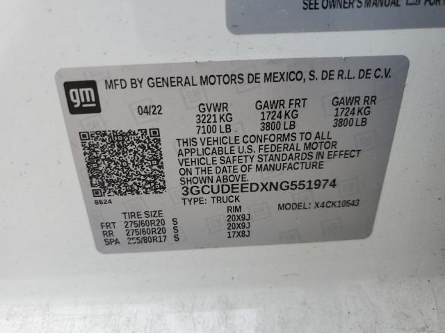 2022 CHEVROLET SILVERADO - 3GCUDEEDXNG551974