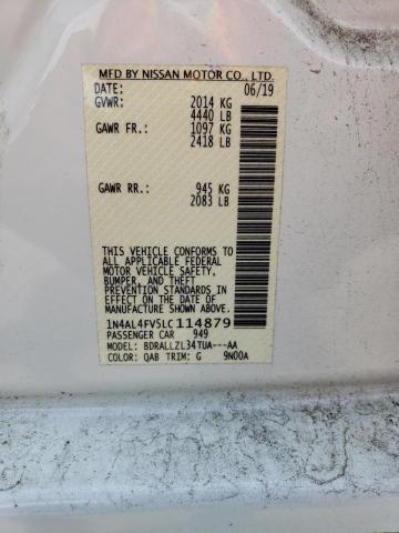 2020 NISSAN ALTIMA PLA - 1N4AL4FV5LC114879