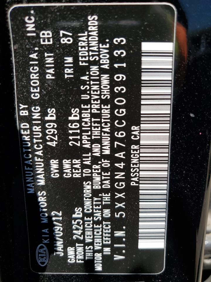 5XXGN4A76CG039133 2012 Kia Optima Ex