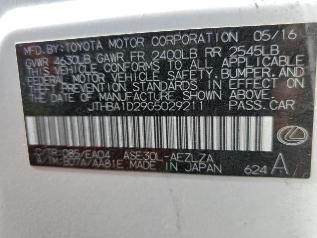 2016 Lexus Is 200T VIN: JTHBA1D29G5029211 Lot: 61480944