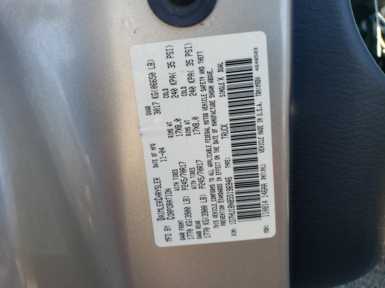 1D7HU18N85S196946 2005 Dodge Ram 1500 St