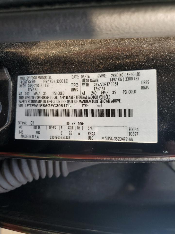 1FTEW1E85GFC30617 FORD F-150 2016