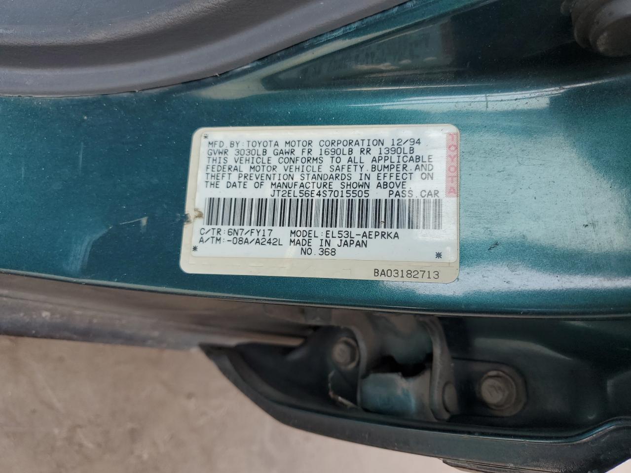 JT2EL56E4S7015505 1995 Toyota Tercel Dx