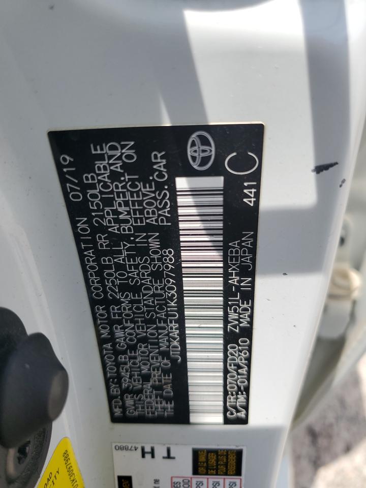 JTDKARFU1K3097988 2019 Toyota Prius