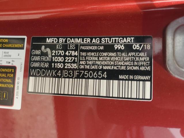 2018 Mercedes-Benz C 300 VIN: WDDWK4JB3JF750654 Lot: 62214014