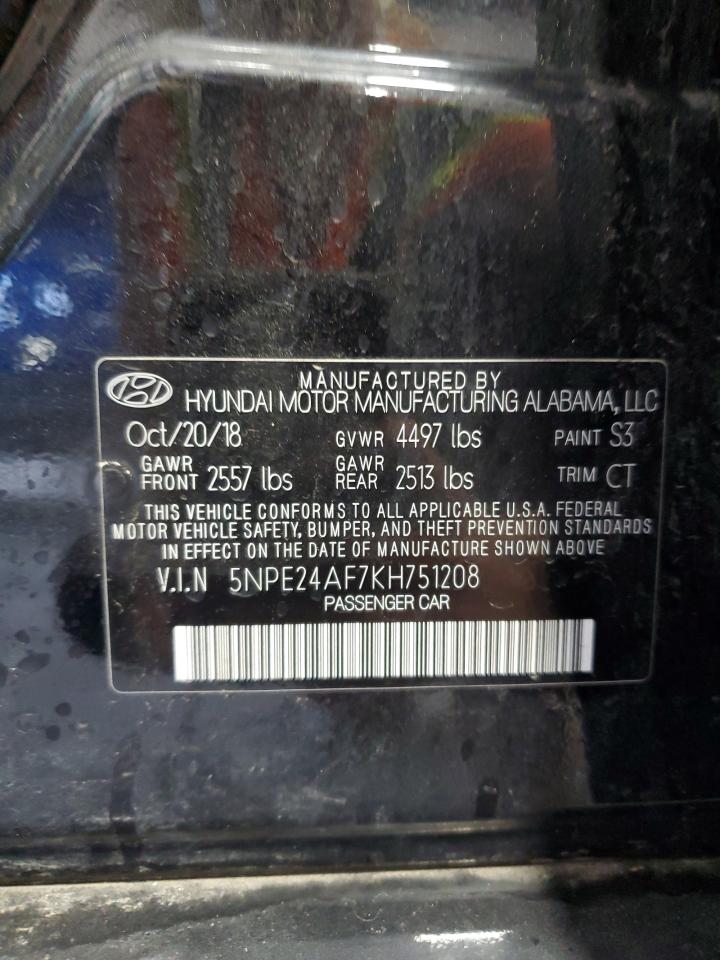 5NPE24AF7KH751208 2019 Hyundai Sonata Se