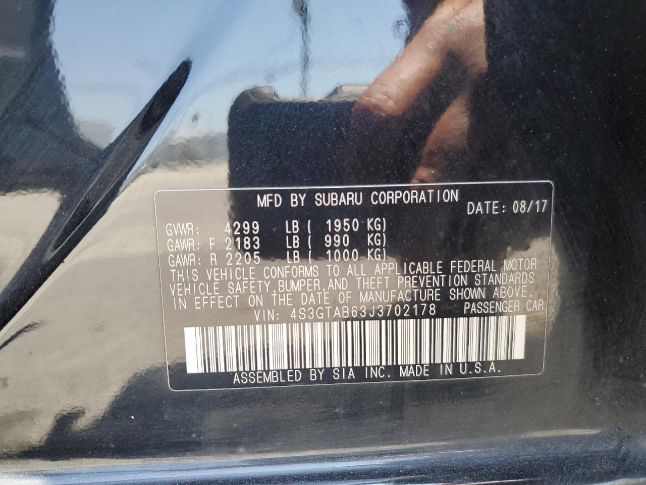 4S3GTAB63J3702178 2018 Subaru Impreza Premium