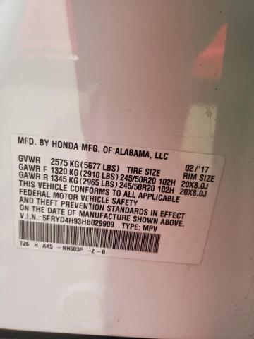 2017 Acura Mdx Advance VIN: 5FRYD4H93HB029909 Lot: 61275704