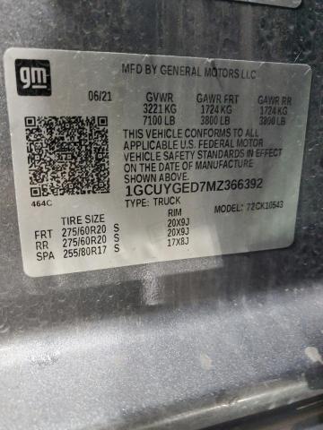 1GCUYGED7MZ366392 Chevrolet All Models SILVERADO 12