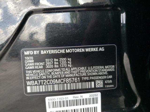 VIN WBA7T2C09MCF85761 2021 BMW 7 Series, 740 I no.13