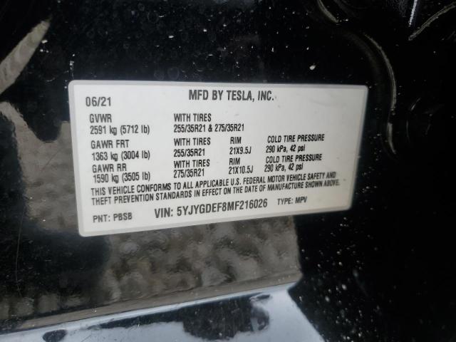 2021 TESLA MODEL Y - 5YJYGDEF8MF216026