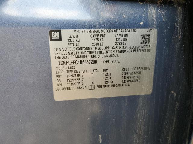 2011 Chevrolet Equinox Lt VIN: 2CNFLEEC1B6457200 Lot: 62883834