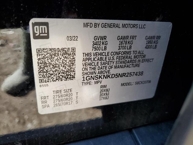 2022 CHEVROLET TAHOE K150 - 1GNSKNKD5NR257438