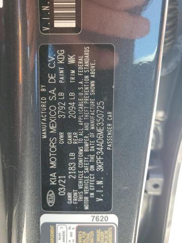 2021 Kia Forte Gt Line VIN: 3KPF34AD6ME350725 Lot: 61052494