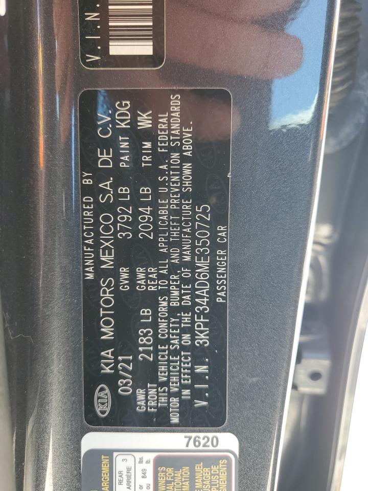 3KPF34AD6ME350725 2021 Kia Forte Gt Line