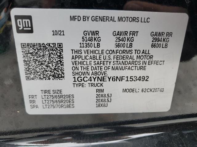 2022 CHEVROLET SILVERADO - 1GC4YNEY6NF153492