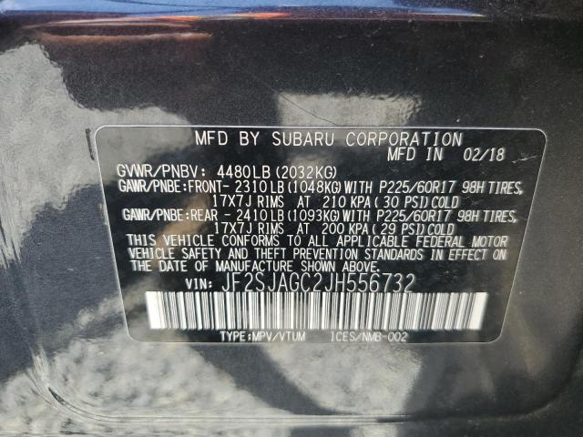 2018 SUBARU FORESTER 2 - JF2SJAGC2JH556732