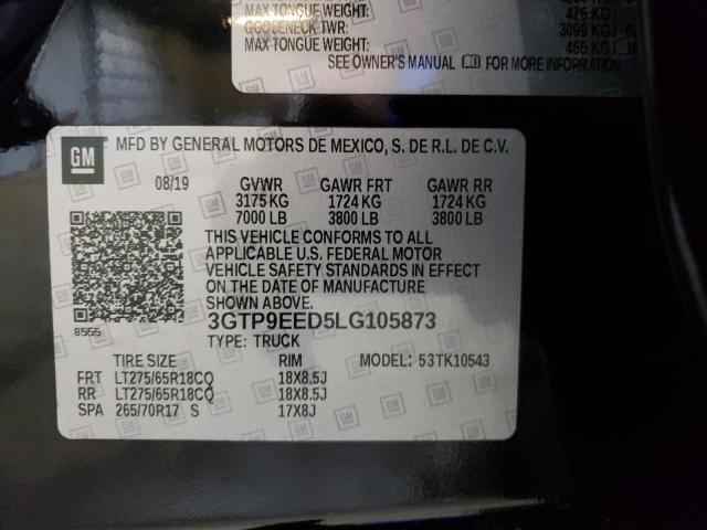 2020 GMC SIERRA K15 3GTP9EED5LG105873  61520994