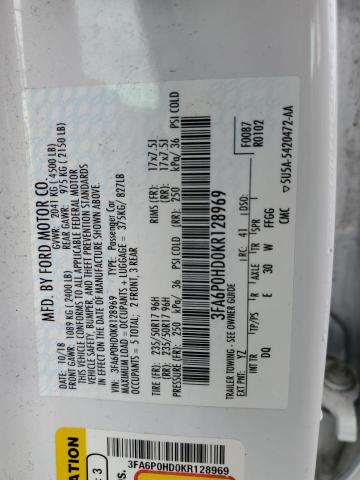 VIN 3FA6P0HD0KR128969 2019 Ford Fusion, SE no.12