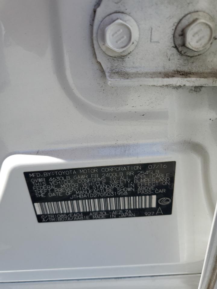 JTHBA1D27G5031958 2016 Lexus Is 200T