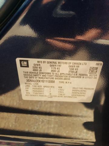 2016 Chevrolet Equinox Lt VIN: 2GNALCEK1G1112058 Lot: 61144694