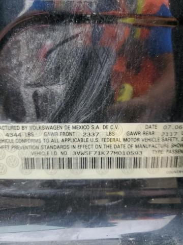 2007 Volkswagen Jetta 2.5 Option Package 1 VIN: 3VWSF71K77M010593 Lot: 61110874